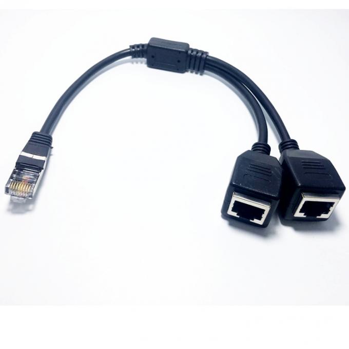 1 männliche bis 2 weibliche Wege Steckdosenanschluss RJ45 Schnittstelle Cat5 Lan Netzwerk Ethernet Splitter Y Adapter Kabel 2