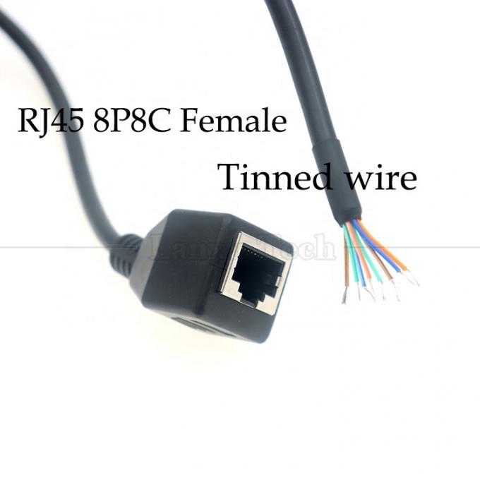 Weibliche RJ45 Steckdose zum Öffnen Blechlösch 8 Drähte Bare End Pigtail Ethernet Netzwerk Patch Lan Kabel 1