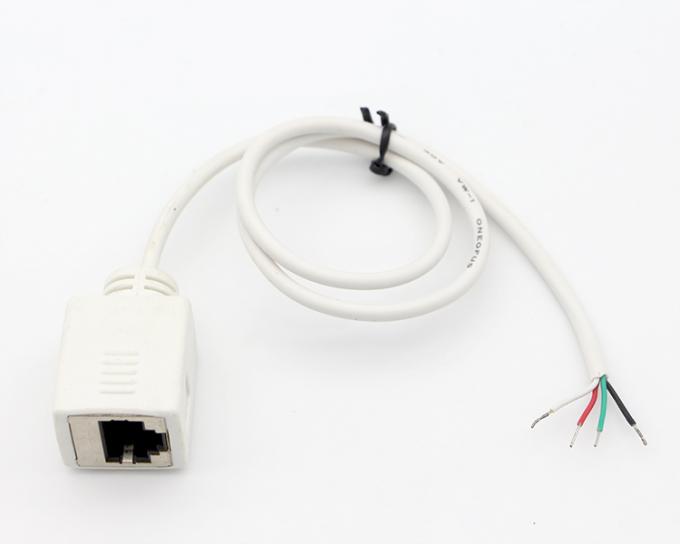 Anpassung Weiß weiblich RJ45 Steckdose zum Öffnen Blechlöterung 4 Drähte Bare End Pigtail Kabel 3