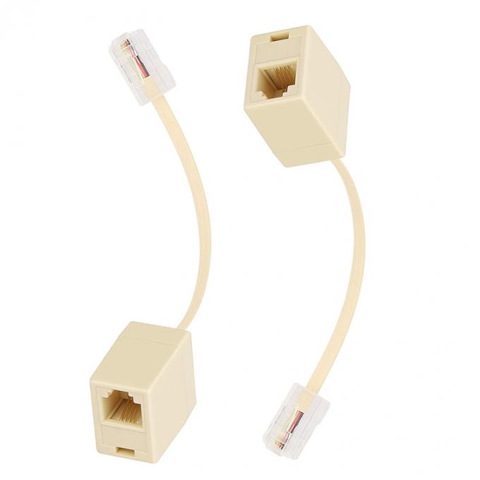Ethernet RJ45 8P8C Männlich zum Telefon RJ11 4P4C Weiblich Steckdose ADSL-Anschlusswandler Verlängerungskabeladapter 1