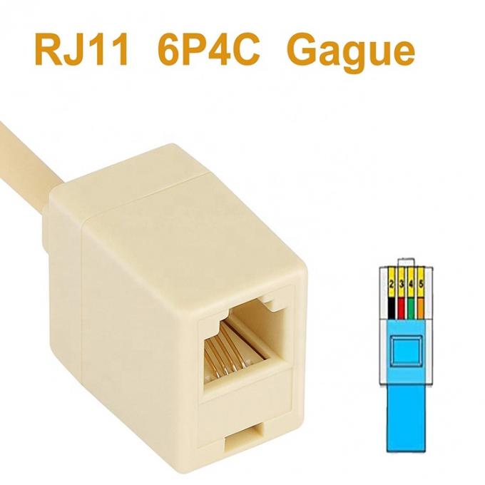 Ethernet RJ45 8P8C Männlich zum Telefon RJ11 4P4C Weiblich Steckdose ADSL-Anschlusswandler Verlängerungskabeladapter 3