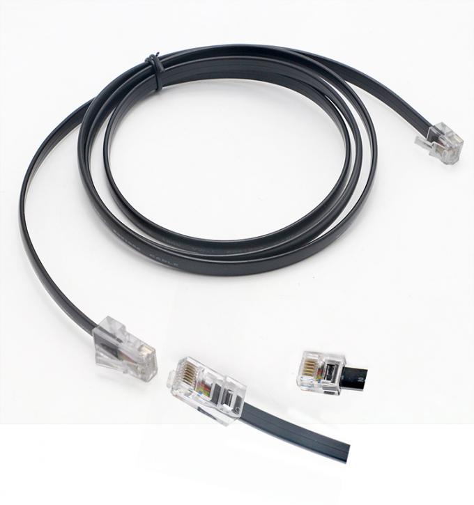 Custom Schwarz RJ45 8P8C auf DSL RJ11 6P4C Telefonmodem Wan Kabel 0
