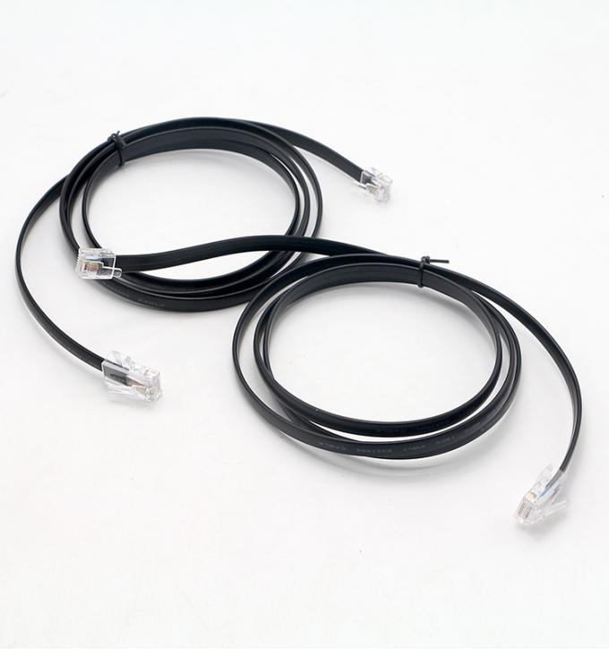 Custom Schwarz RJ45 8P8C auf DSL RJ11 6P4C Telefonmodem Wan Kabel 4