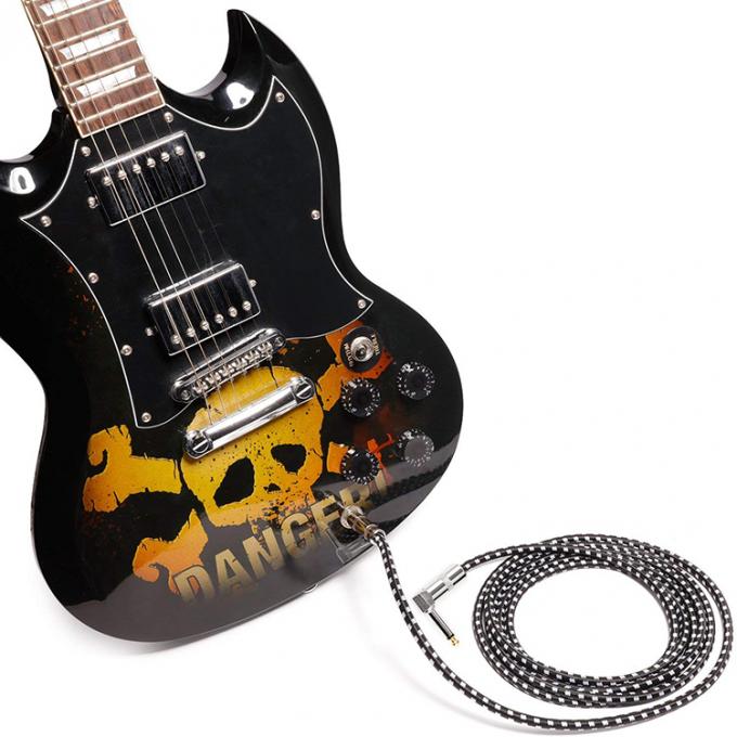 OEM 1M 1/4 Zoll 6,35mm TS Rechtswinkel Instrument Zubehör Bassverstärker Pedal Gitarre Jack Patch Kabel 6