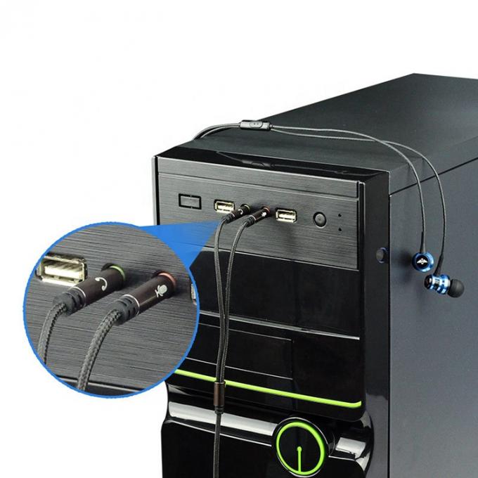 Hochwertiges Nylon geflochtenes Splitter 1 weiblich auf 2 männlich Kopfhörer 3,5 mm Jack Audio Mikrofonkabel für Telefon 5