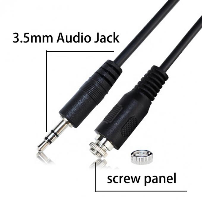 Schraube Männlich auf weiblich 3,5 mm 3-Säulen TRS Audio Jack Kabel 0