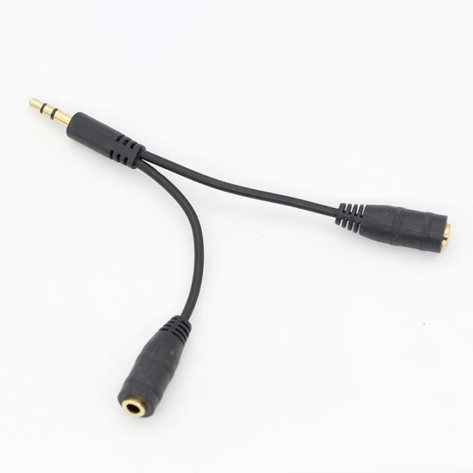 1 Mann zu 2 Frauen Split 3.5mm Stereo Jack Kopfhörer Audio Y Splitter Kabel 3