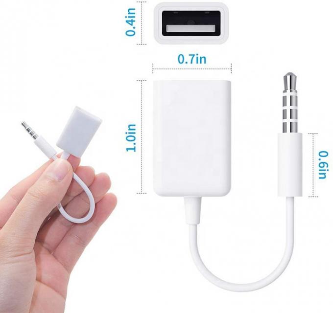 USB 2.0 weiblich auf 3,5 mm Jack 3 Pole AUX Converter Adapter für Auto-Audio-Lautsprecher 3