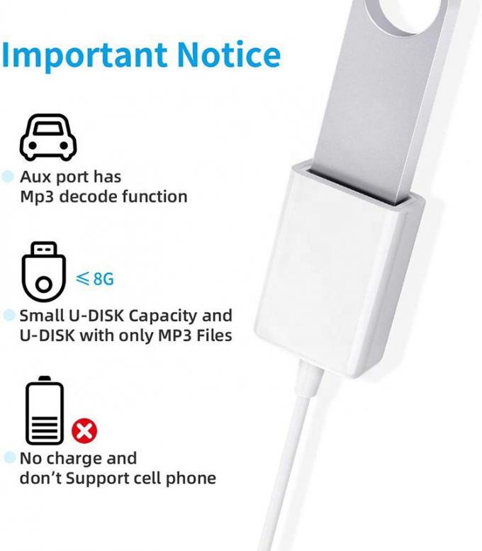 USB 2.0 weiblich auf 3,5 mm Jack 3 Pole AUX Converter Adapter für Auto-Audio-Lautsprecher 2