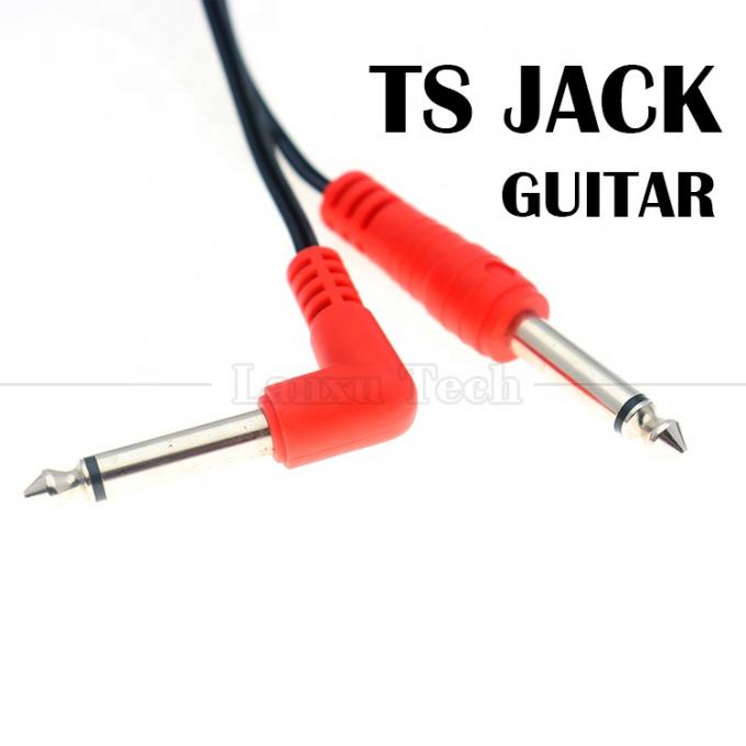 90 Grad Rechtswinkel auf Gerade 6,35 mm TS Jack Stereo Audio Kabel für Gui Tar Pedal 1