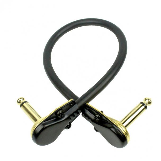 1/4 Zentimeter goldene rechte Winkel Mono TS Jack Instrument Schnur Gitarren Patch Kabel 2