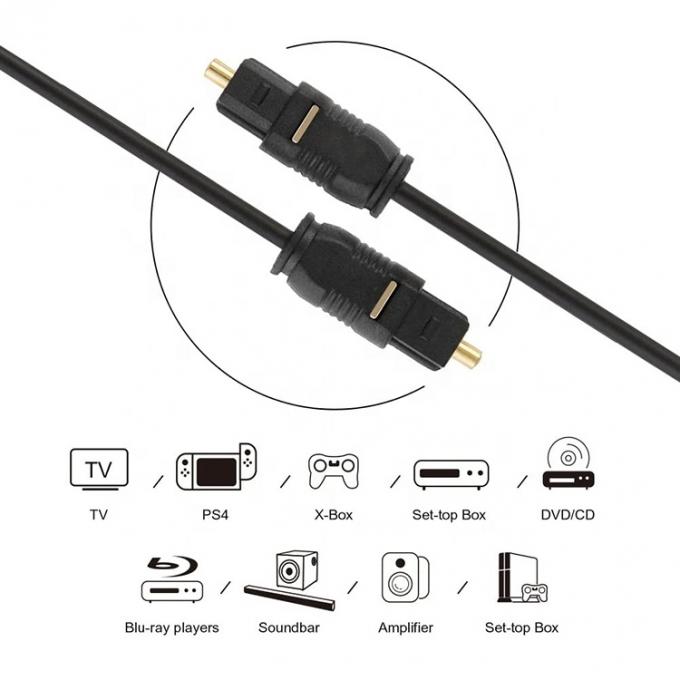 Hochwertiges dünnes 1M 2M 3M 5M Glasfaserkabel Toslink Spdif Gold optisches digitales Audiokabel 3