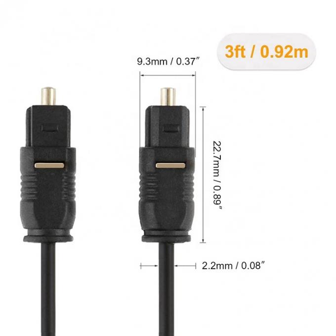 Hochwertiges dünnes 1M 2M 3M 5M Glasfaserkabel Toslink Spdif Gold optisches digitales Audiokabel 5