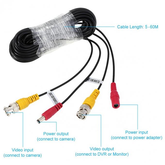 CUSTOM 5M 10M 20M Männliche weibliche Sicherheitsanlage RG59 Video BNC DC Power SDI CCTV-Kamera Kabel 4
