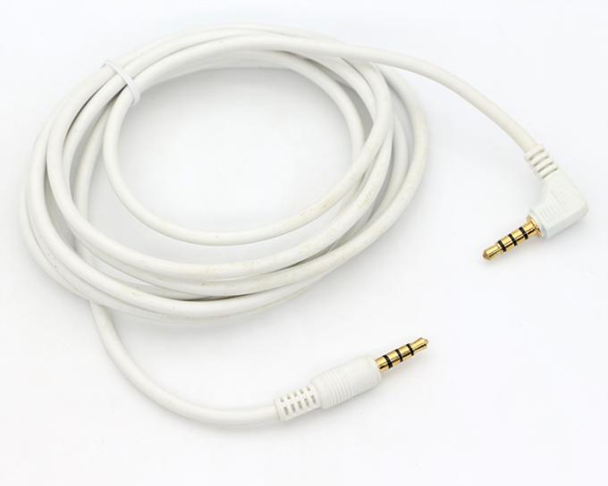 Anschlüsse aus Weißgold, männlich zu männlich, 3,5 mm Jack TRRS Stecker Stereo-Audiokabel 4