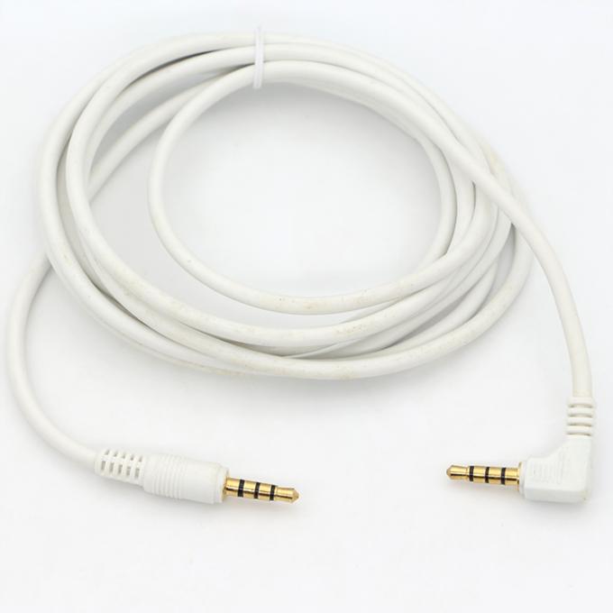 Anschlüsse aus Weißgold, männlich zu männlich, 3,5 mm Jack TRRS Stecker Stereo-Audiokabel 5