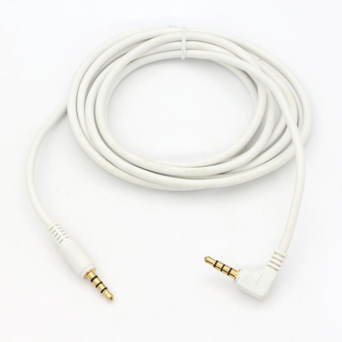 Anschlüsse aus Weißgold, männlich zu männlich, 3,5 mm Jack TRRS Stecker Stereo-Audiokabel 6