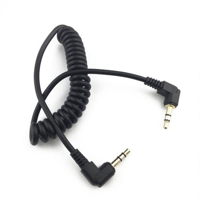 90 Grad Männlich auf Männlich 3,5 mm Jack Gewickelt Kopfhörer Stereo Aux Audio Erweiterung Kabel 1