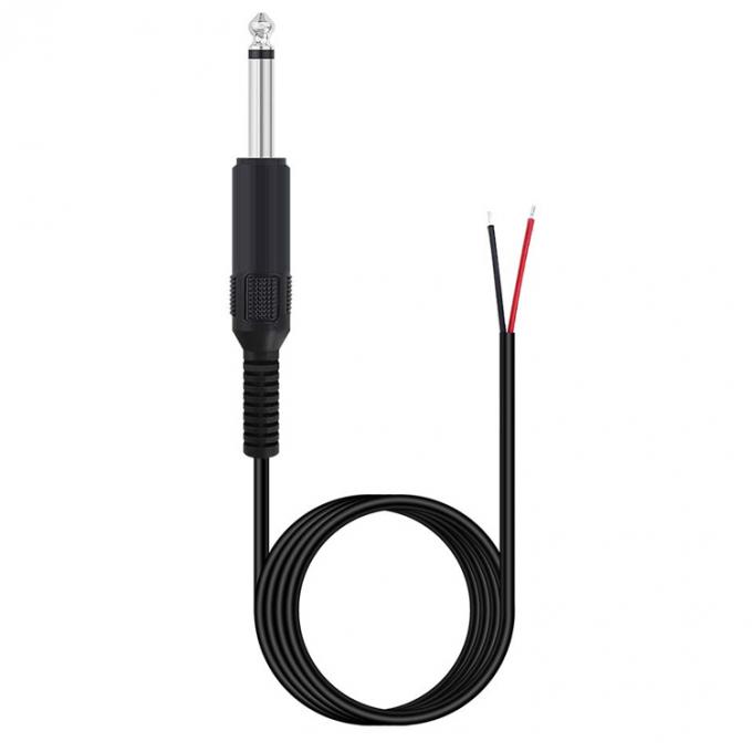 6.35mm 1/4 Zoll TS 2 Ploes Jack Mono Männlich Audio Stecker zum nackten Draht Offenes Ende Kabel für Mikrofon 0