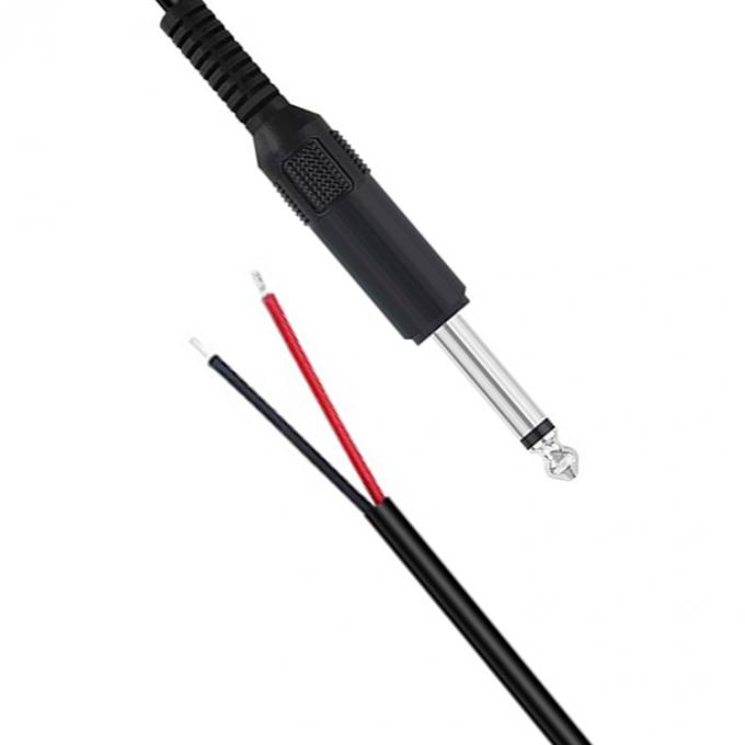 6.35mm 1/4 Zoll TS 2 Ploes Jack Mono Männlich Audio Stecker zum nackten Draht Offenes Ende Kabel für Mikrofon 1