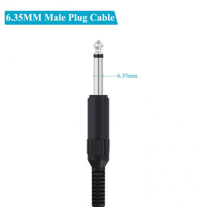 6.35mm 1/4 Zoll TS 2 Ploes Jack Mono Männlich Audio Stecker zum nackten Draht Offenes Ende Kabel für Mikrofon 3