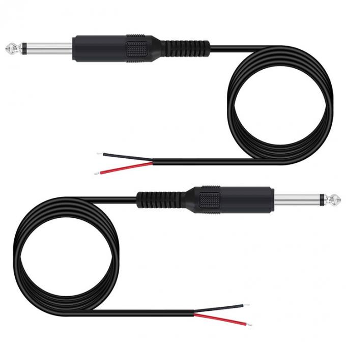 6.35mm 1/4 Zoll TS 2 Ploes Jack Mono Männlich Audio Stecker zum nackten Draht Offenes Ende Kabel für Mikrofon 5