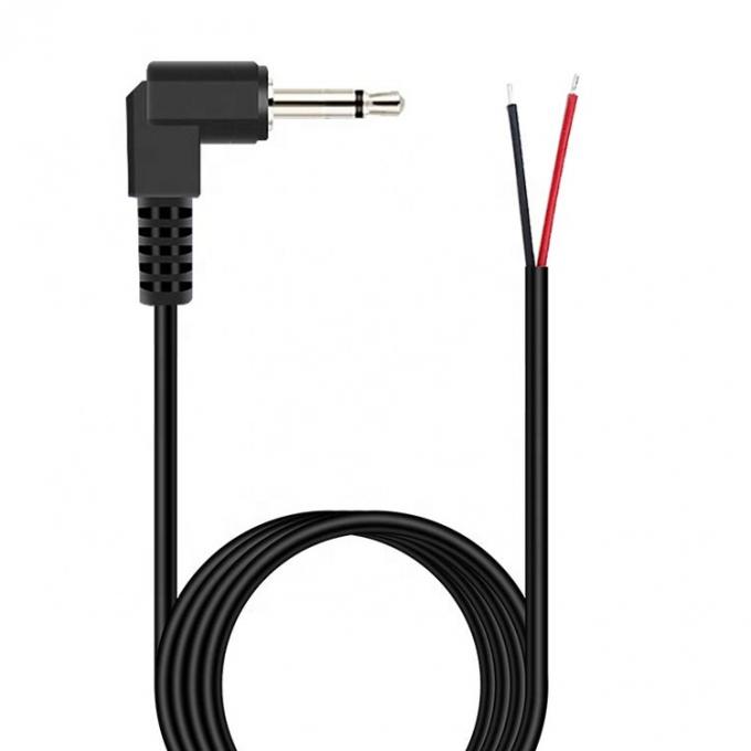 90 Grad Rechtswinkel 2 Pole TS 3,5 mm Stereo-Audio-Steckgerät zu Stripped Pigtail 0