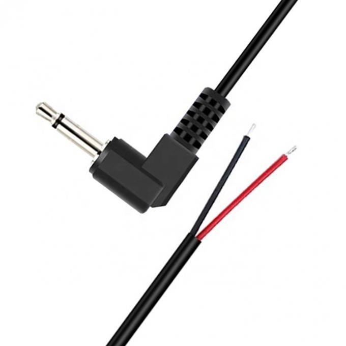90 Grad Rechtswinkel 2 Pole TS 3,5 mm Stereo-Audio-Steckgerät zu Stripped Pigtail 2