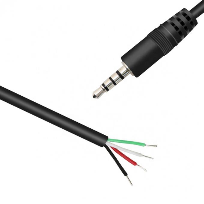 Custom 4 Pole TRRS 3.5mm Stereo Audio Jack zu Stripped Pigtail Zinkgewebe Bar Wire End Kabel 3