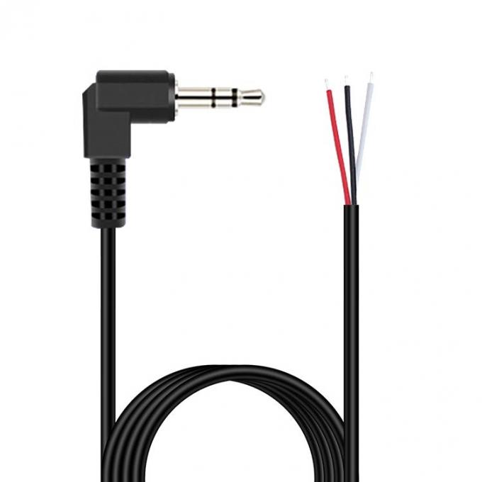 90 Grad Rechtswinkel 3 Pole TRS 3,5 mm Stereo-Audio-Steckbuchse bis zu Stripped Pigtail 2