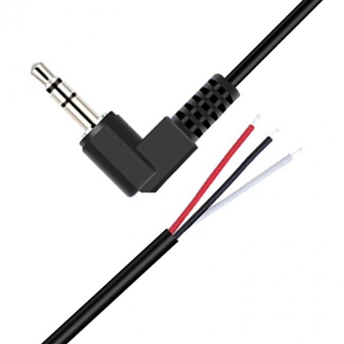 90 Grad Rechtswinkel 3 Pole TRS 3,5 mm Stereo-Audio-Steckbuchse bis zu Stripped Pigtail 0