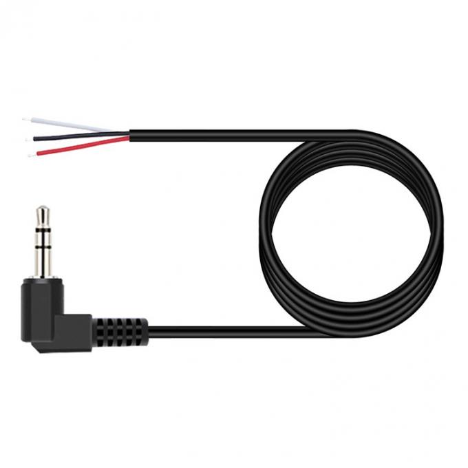 90 Grad Rechtswinkel 3 Pole TRS 3,5 mm Stereo-Audio-Steckbuchse bis zu Stripped Pigtail 3