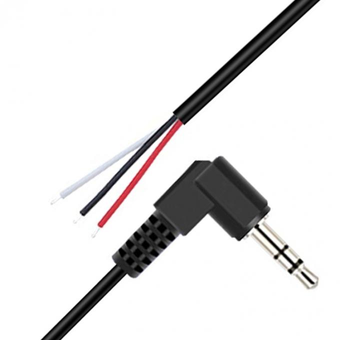 90 Grad Rechtswinkel 3 Pole TRS 3,5 mm Stereo-Audio-Steckbuchse bis zu Stripped Pigtail 4