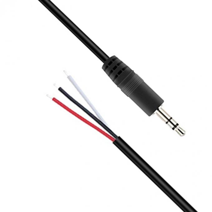 Custom 3 Pole 3.5mm Stereo Audio Jack zu Stripped Pigtail Zinnige Bar Wire End Kabel 0