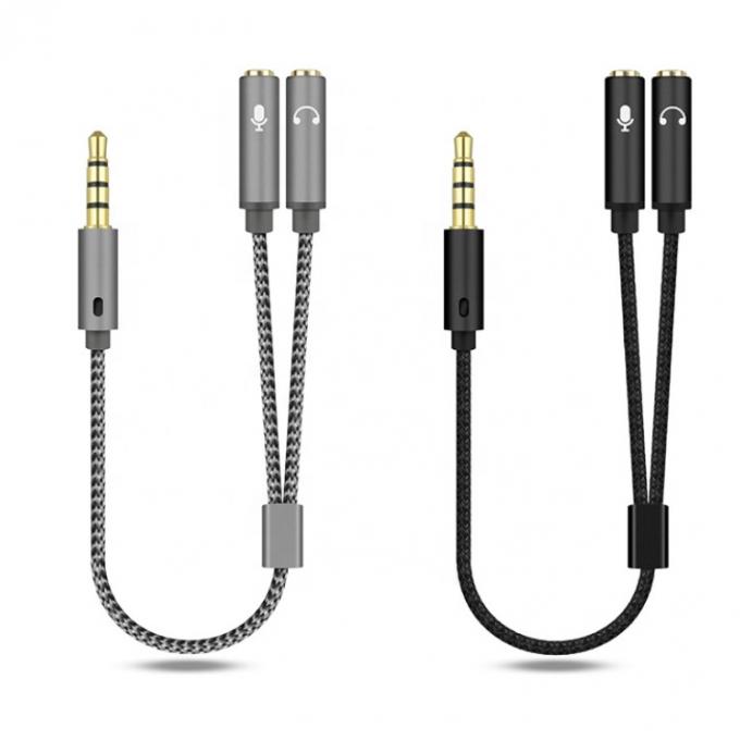 1 Eingang zu 2 Ausgang Y-Form 3,5 mm AUX Stereo Audio Mic Kopfhörer Splitter Adapter Kabel 0