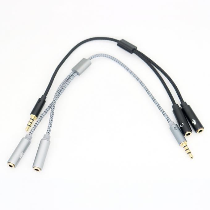 1 Eingang zu 2 Ausgang Y-Form 3,5 mm AUX Stereo Audio Mic Kopfhörer Splitter Adapter Kabel 6