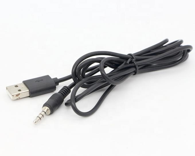 Custom 3ft 3.5mm Männliche Aux Audio Jack zu USB 2.0 Männliche Datenladekabel für Autohaler 0