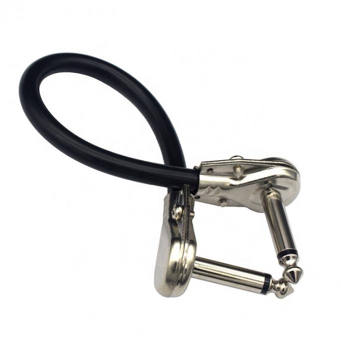 1/4 6,35mm Silber Gold Richtig Winkel Mono TS Audio Jack Instrument Gitarren Patch Kabel 0