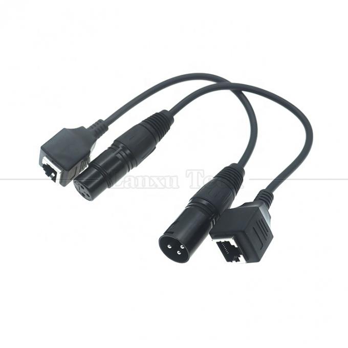 XLR 3-Pin-Stäbe Männlich weiblich auf RJ45 weiblich Cat5-Netzwerk-Ethernet-Adapterkabel für Led-Audio-DMX-CON-Controller 1