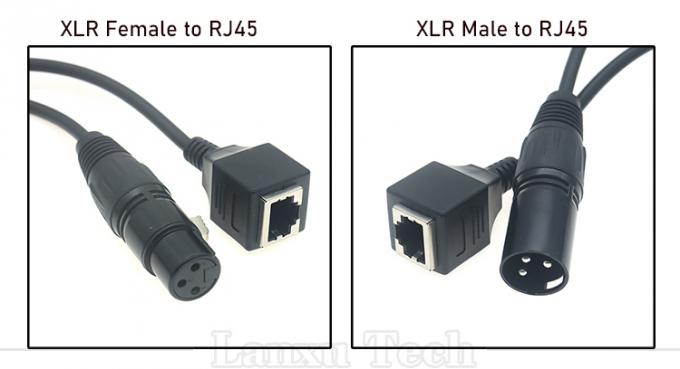 XLR 3-Pin-Stäbe Männlich weiblich auf RJ45 weiblich Cat5-Netzwerk-Ethernet-Adapterkabel für Led-Audio-DMX-CON-Controller 0