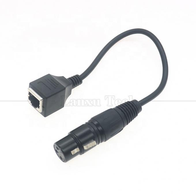 XLR 3-Pin-Stäbe Männlich weiblich auf RJ45 weiblich Cat5-Netzwerk-Ethernet-Adapterkabel für Led-Audio-DMX-CON-Controller 4