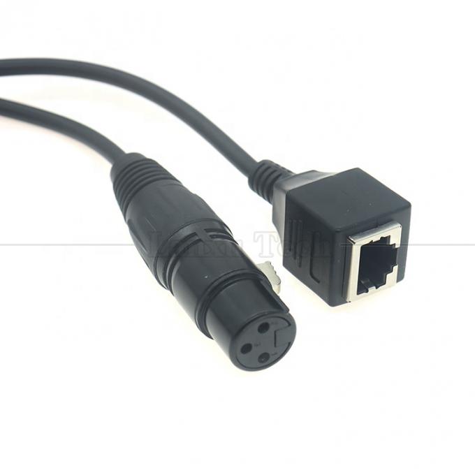 XLR 3-Pin-Stäbe Männlich weiblich auf RJ45 weiblich Cat5-Netzwerk-Ethernet-Adapterkabel für Led-Audio-DMX-CON-Controller 3