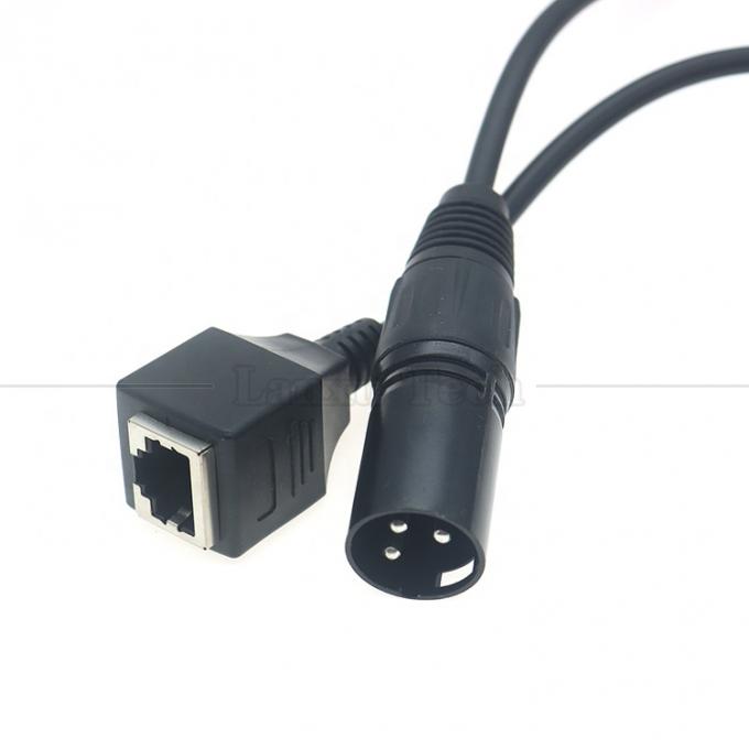 XLR 3-Pin-Stäbe Männlich weiblich auf RJ45 weiblich Cat5-Netzwerk-Ethernet-Adapterkabel für Led-Audio-DMX-CON-Controller 2