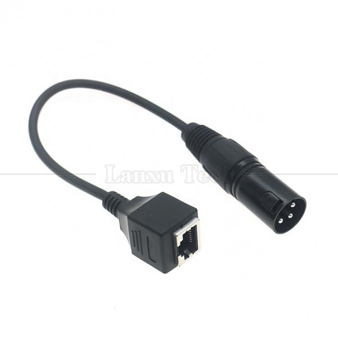 XLR 3-Pin-Stäbe Männlich weiblich auf RJ45 weiblich Cat5-Netzwerk-Ethernet-Adapterkabel für Led-Audio-DMX-CON-Controller 5