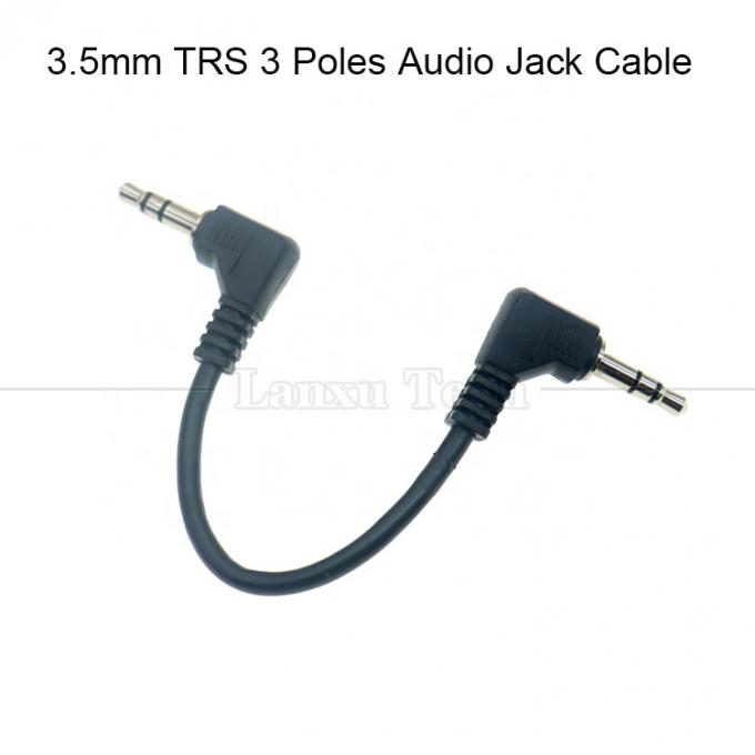 90 Grad Rechtswinkel Männlich zu Männlich 3 Pole TRS 3,5 mm Audio Jack Verlängerungskabel 0