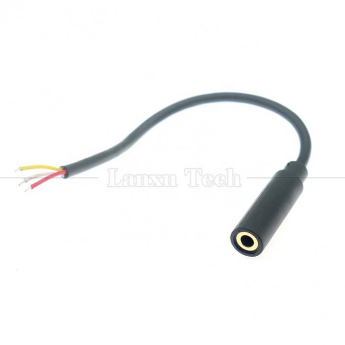 Customisierte 3,5 mm TRS 3 Pole Schild Audio Jack Weiblich zu öffnen Stripped Tined Bare End Drähte Kabel 0