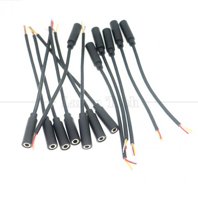 Customisierte 3,5 mm TRS 3 Pole Schild Audio Jack Weiblich zu öffnen Stripped Tined Bare End Drähte Kabel 5