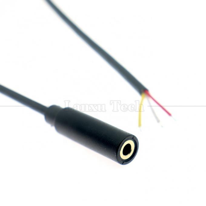 Customisierte 3,5 mm TRS 3 Pole Schild Audio Jack Weiblich zu öffnen Stripped Tined Bare End Drähte Kabel 2