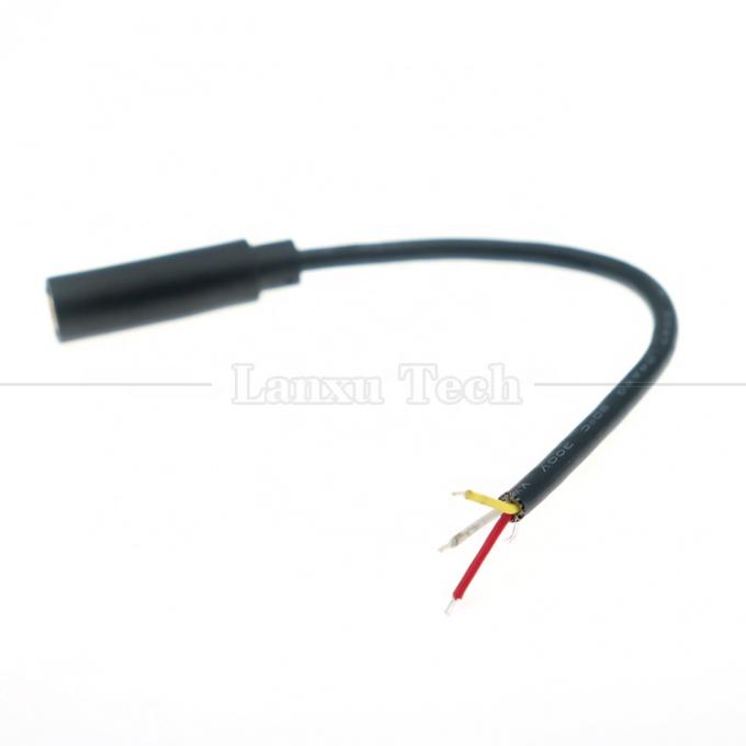 Customisierte 3,5 mm TRS 3 Pole Schild Audio Jack Weiblich zu öffnen Stripped Tined Bare End Drähte Kabel 3