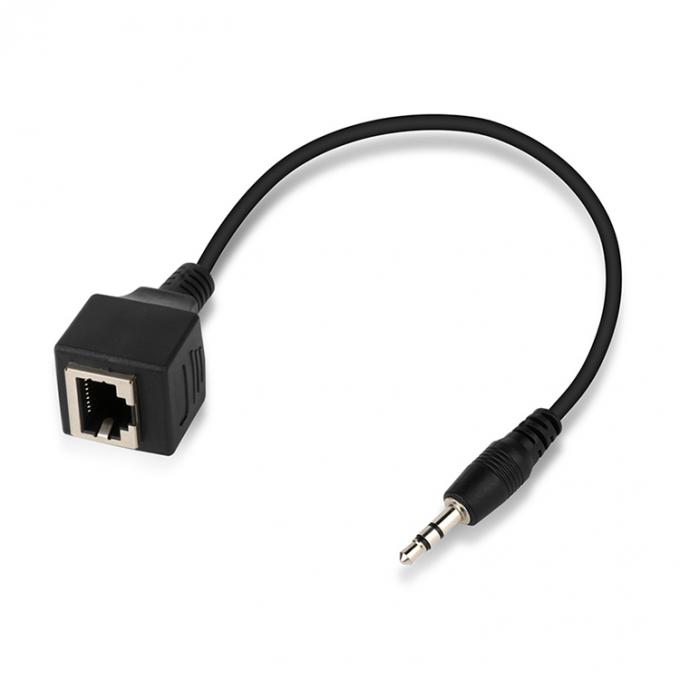 3.5mm Stereo Audio Jack zu RJ45 Female Socket Ethernet Extender Kabel 1